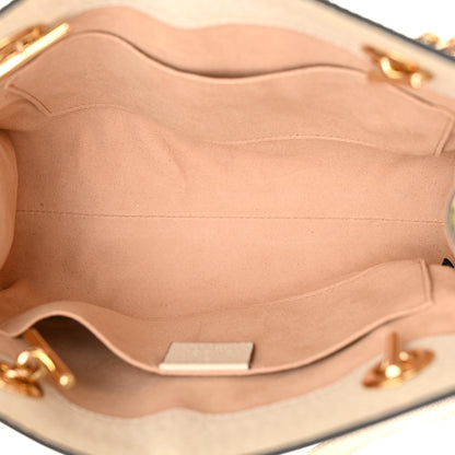 Gucci GG Supreme Monogram Flora Textured Calfskin Small Padlock Tote Beige Ebony Multicolor Mystic White 5 of 13