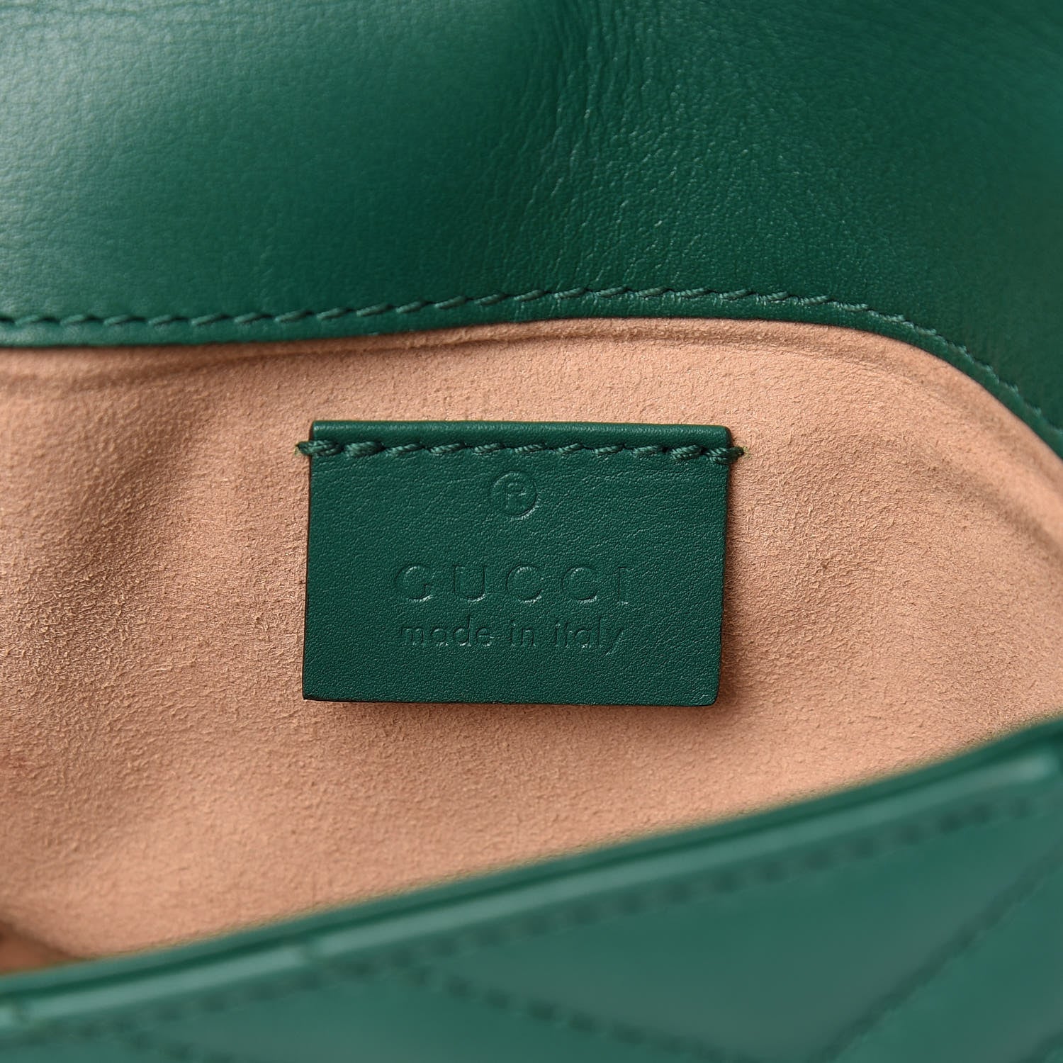 Gucci Calfskin Matelasse Super Mini GG Marmont Shoulder Bag Emerald Green 6 of 15