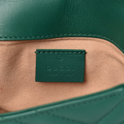 Gucci Calfskin Matelasse Super Mini GG Marmont Shoulder Bag Emerald Green 6 of 15