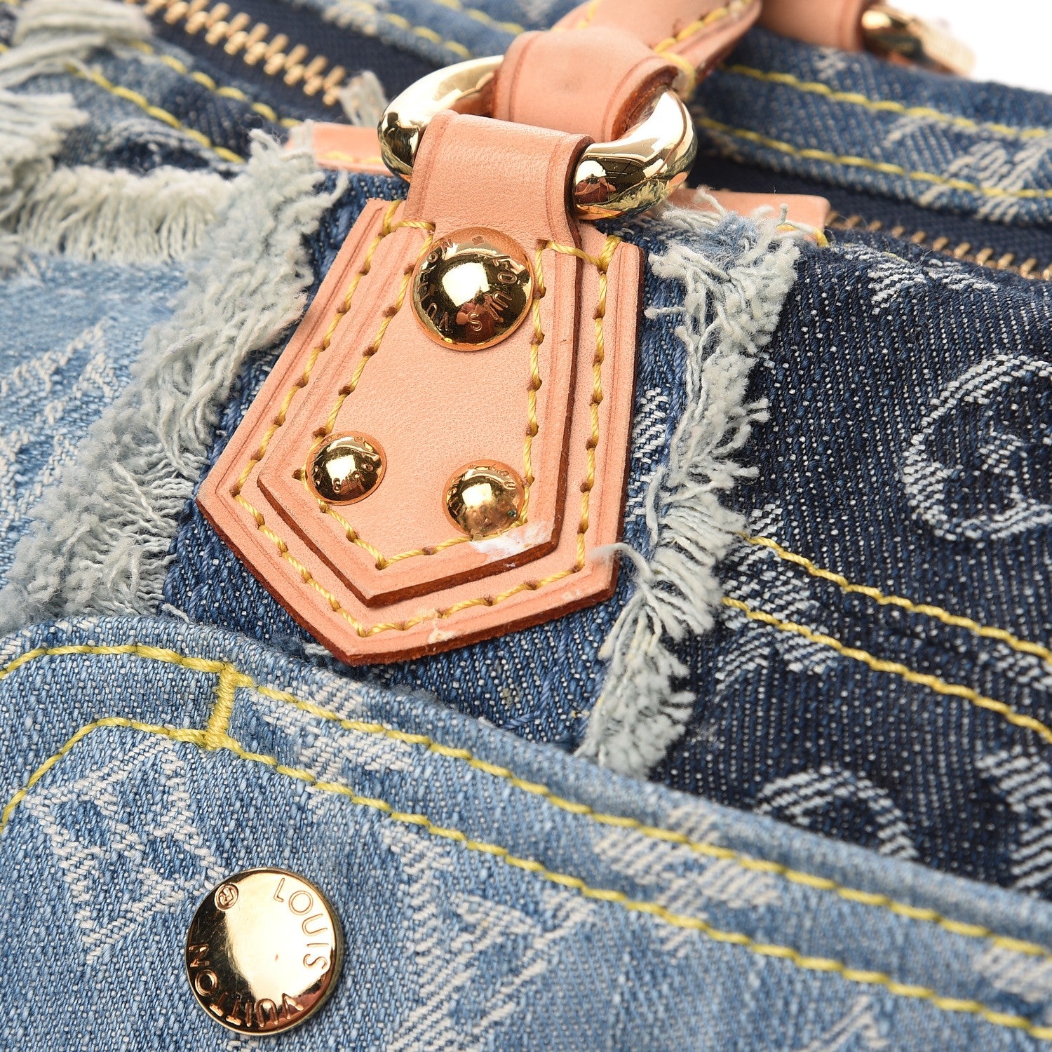 Louis Vuitton Denim Patchwork Speedy 30 Blue 8 of 8