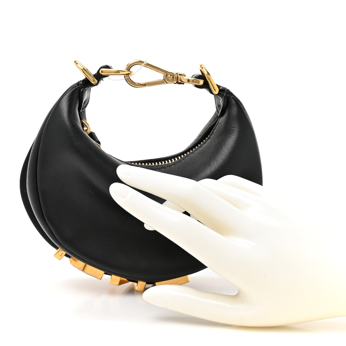 Vitello Grace Matte Nano Fendigraphy Hobo Charm Black Black