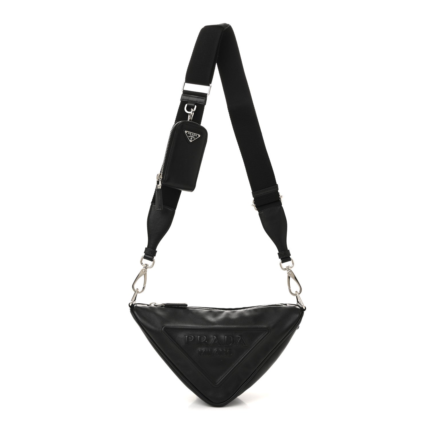 Prada Grace Lux Triangle Shoulder Bag Black 1 of 14