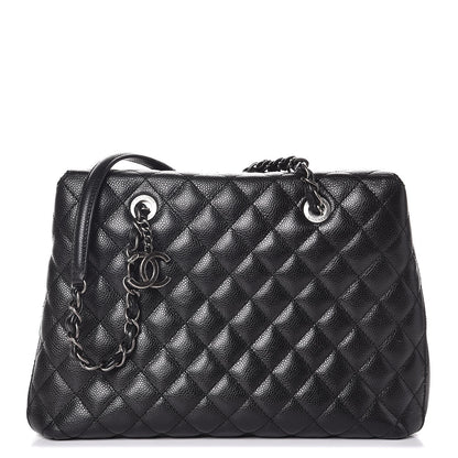 Chanel Caviar Quilted Small City Shopping Tote Black 1 of 8