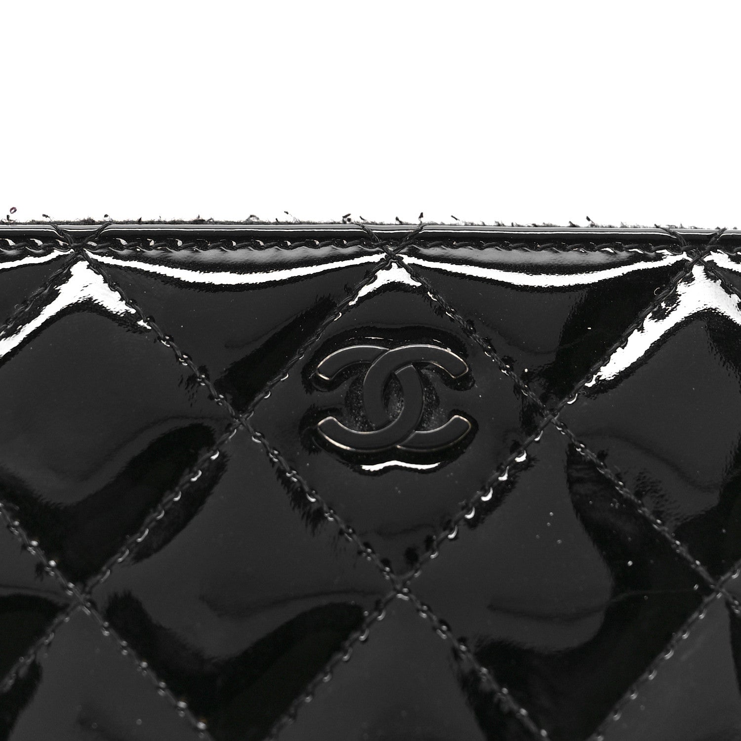 Chanel Patent Quilted Large Zip Around Organizer Wallet So Black 13 of 16
