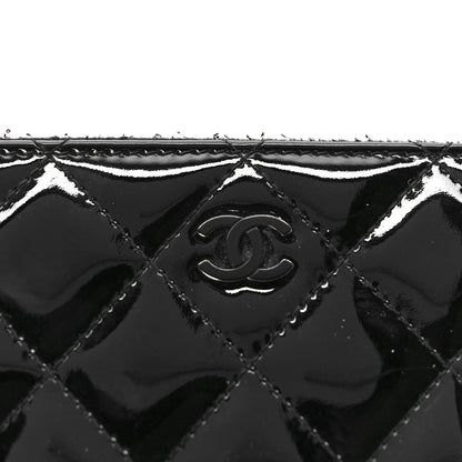 Chanel Patent Quilted Large Zip Around Organizer Wallet So Black 13 of 16