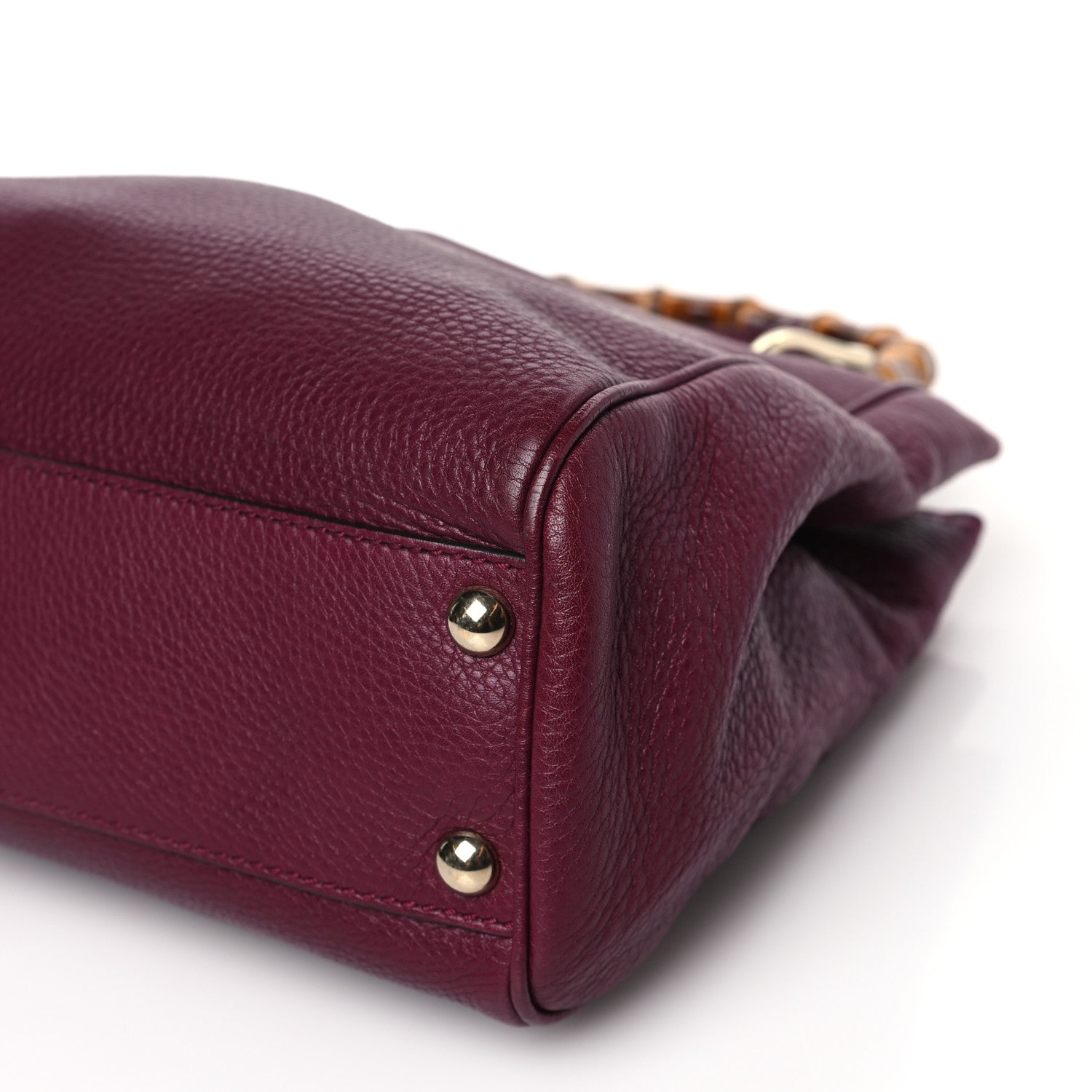Gucci Calfskin Small Bamboo Shopper Tote Burgundy 9 of 9