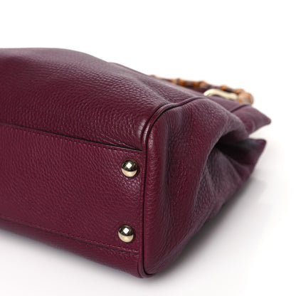 Gucci Calfskin Small Bamboo Shopper Tote Burgundy 9 of 9