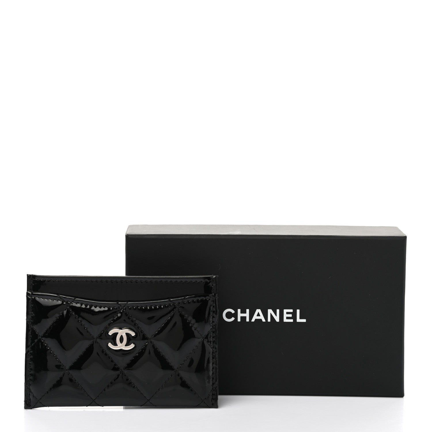 Chanel Patent Calfskin Quilted Card Holder Black 9 of 9
