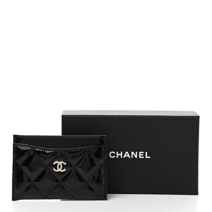 Chanel Patent Calfskin Quilted Card Holder Black 9 of 9