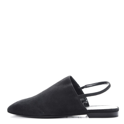 Hermes Suede Slingback Mules 35 Black 1 of 9
