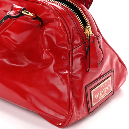 Valentino Garavani Patent Lacca Bow Bowling Bag Red 15 of 20