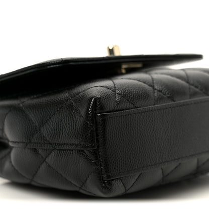 Chanel Caviar Quilted Coco Handle Clutch With Chain Black 10 of 12