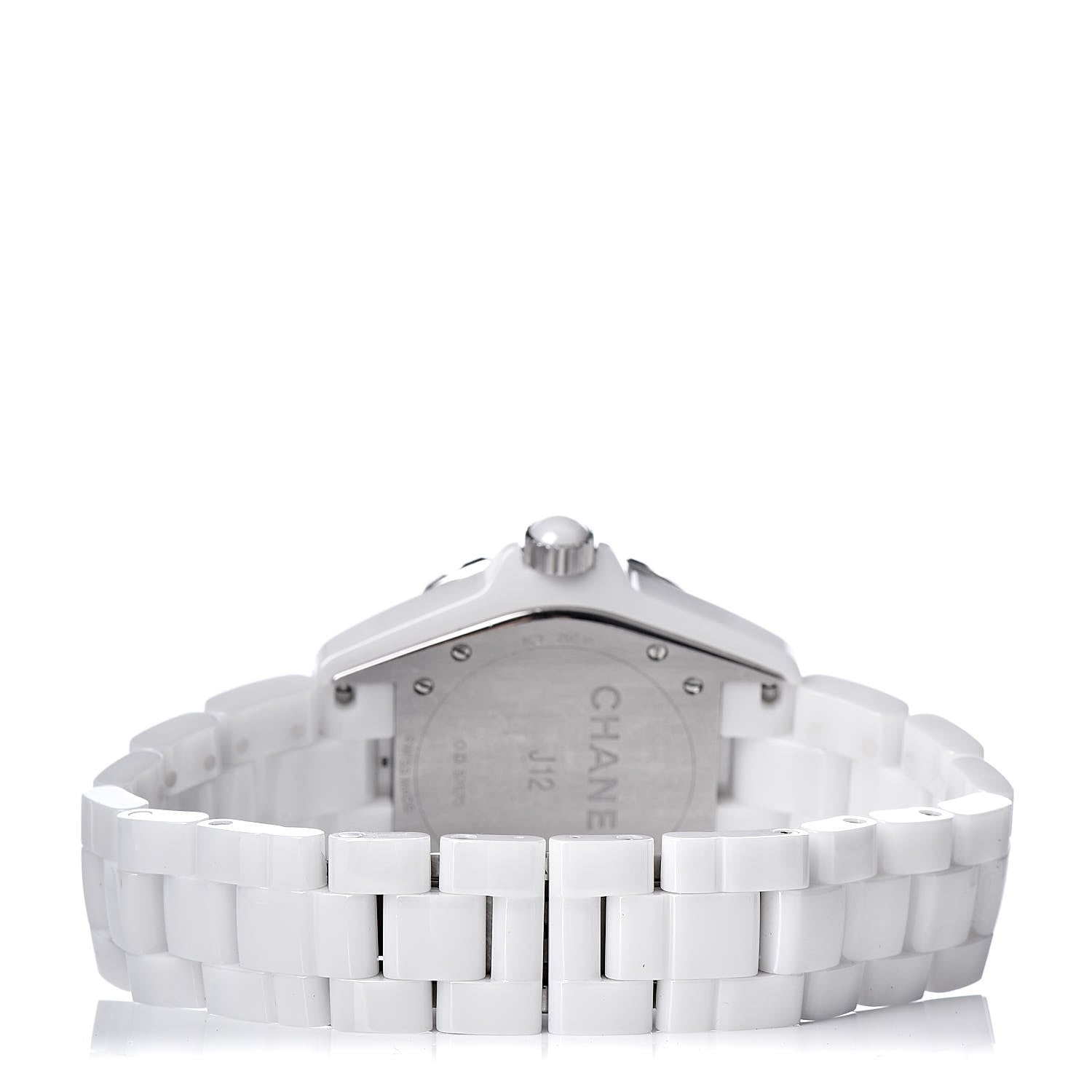 Chanel Stainless Steel Ceramic Diamond Mother of Pearl 38mm J12 Quartz Watch White 4 of 7