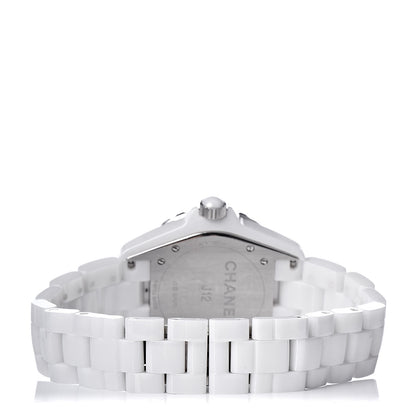 Chanel Stainless Steel Ceramic Diamond Mother of Pearl 38mm J12 Quartz Watch White 4 of 7