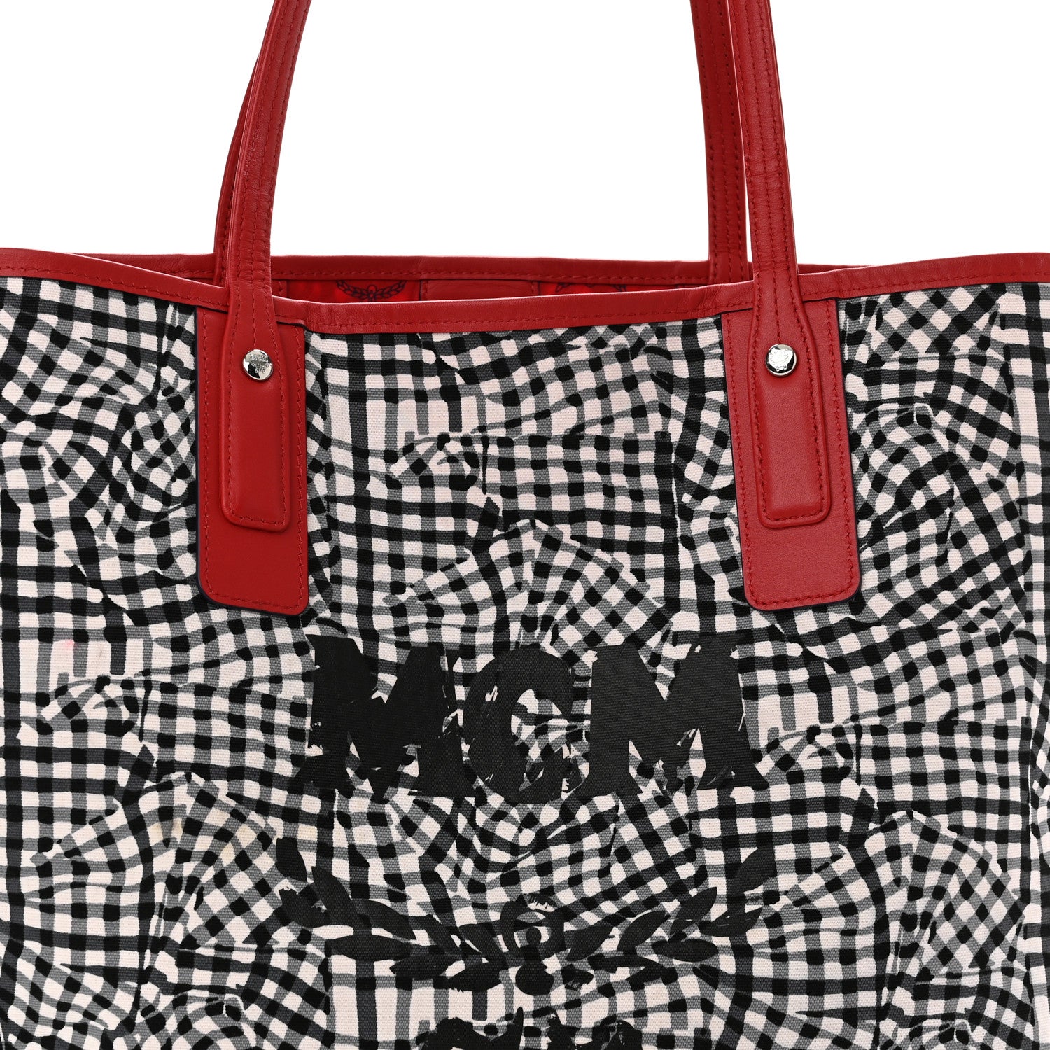 MCM Visetos Medium Liz Reversible Shopper Tote Ruby Red 11 of 15