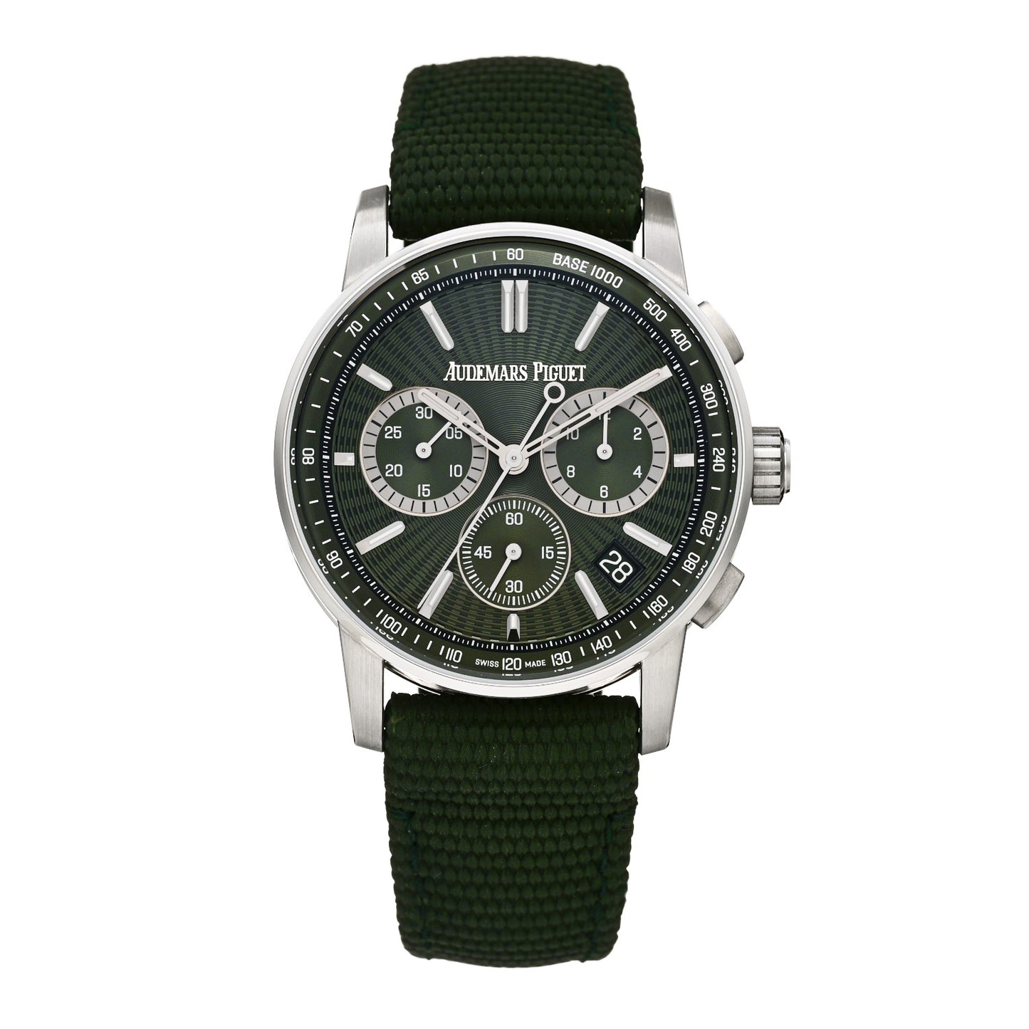 Stainless Steel Fabric 41mm Code 11.59 Automatic Watch Green 26393ST.OO.A056KB.01