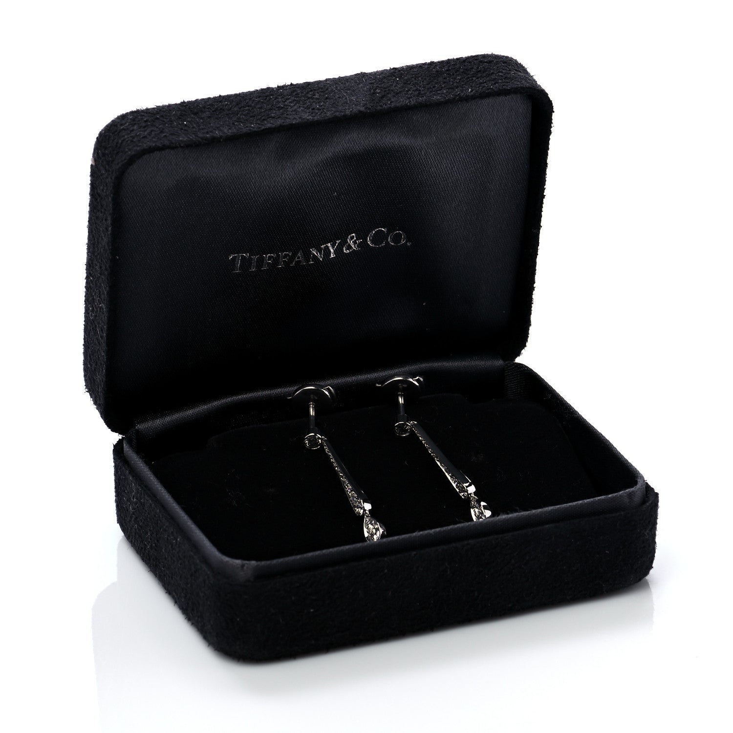 Tiffany Platinum Diamond Jazz Drop Earrings 7 of 7