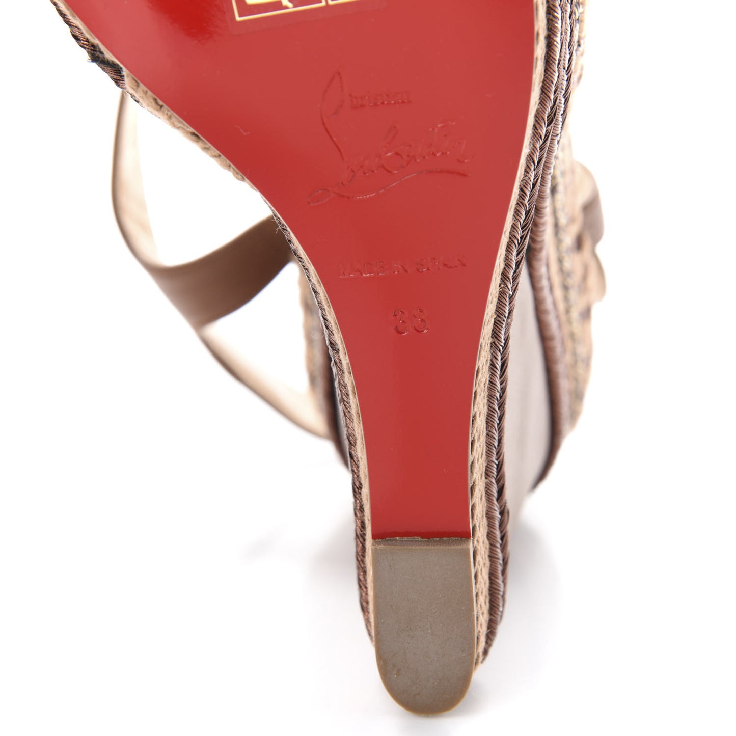 Calfskin New Duplice 120 Wedge Sandals 38 Cognac