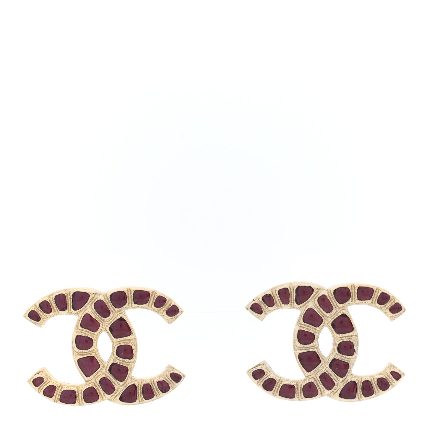Metal Gripoix Along The Nile Earrings Gold Purple