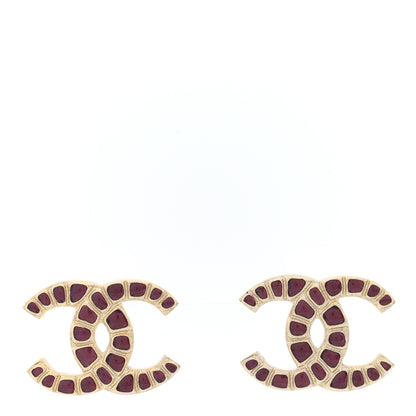 Chanel Metal Gripoix Along The Nile Earrings Gold Purple 1 of 4