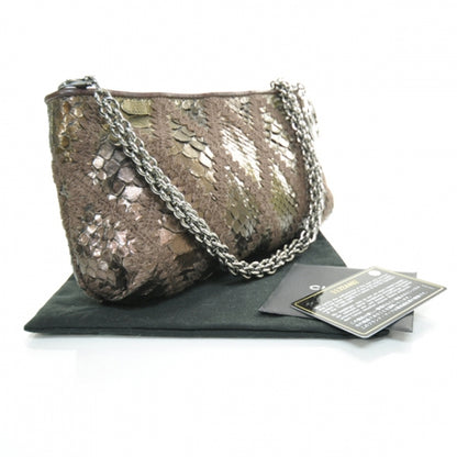 Chanel Python Crochet Stitched Pochette Bronze 2 of 9