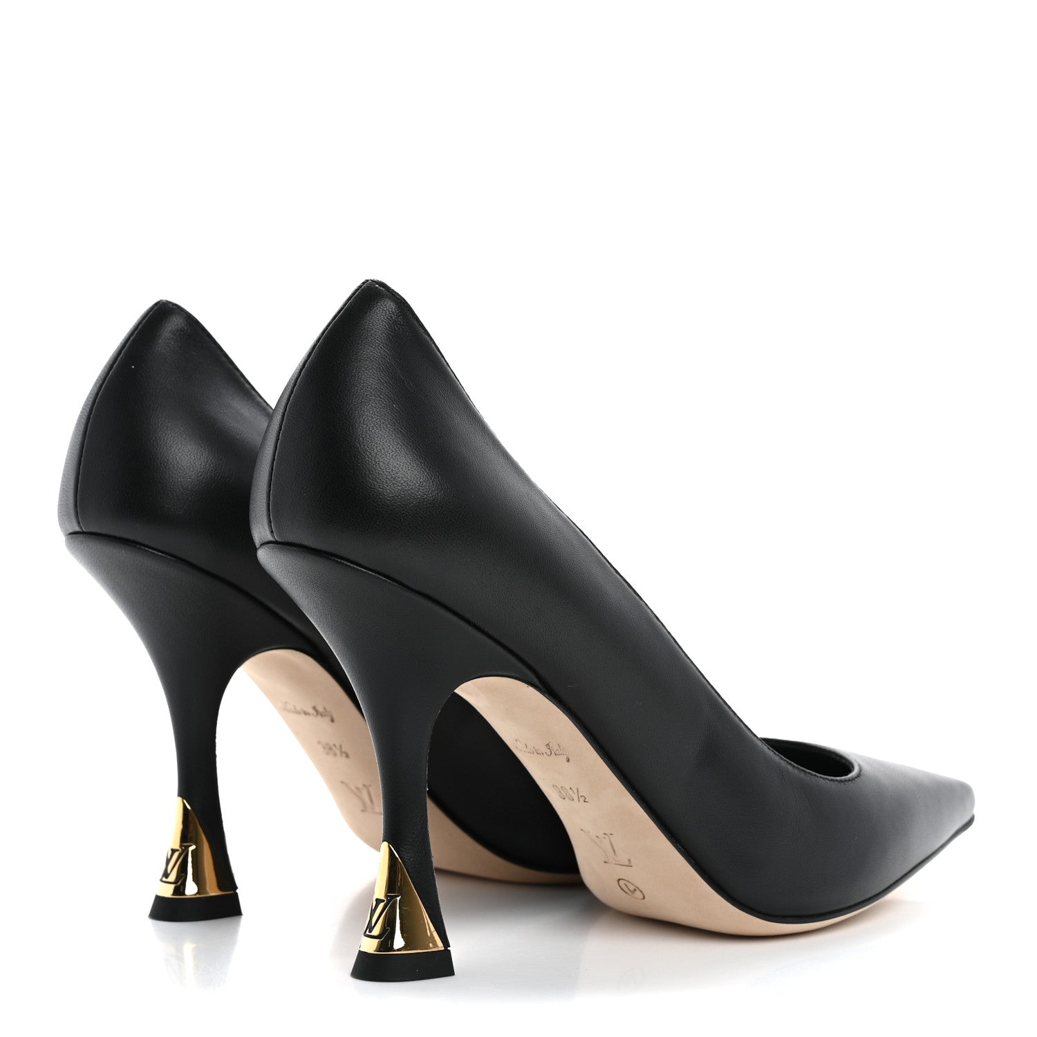 Louis Vuitton Lambskin Sparkle Pumps 38.5 Black 6 of 10