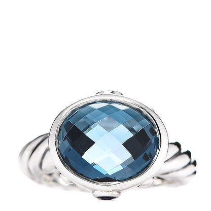 David Yurman Sterling Silver Hampton Blue Topaz Amethyst 11mm Renaissance Ring 52 6 1 of 4