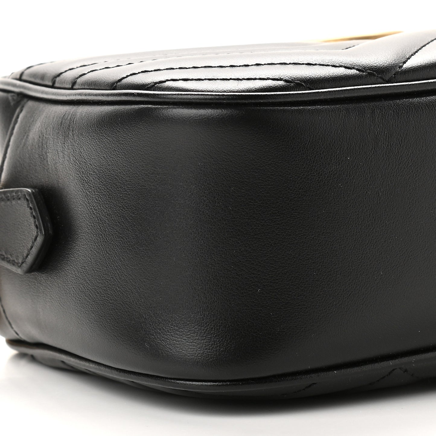 Calfskin Matelasse Small GG Marmont Chain Shoulder Bag Black