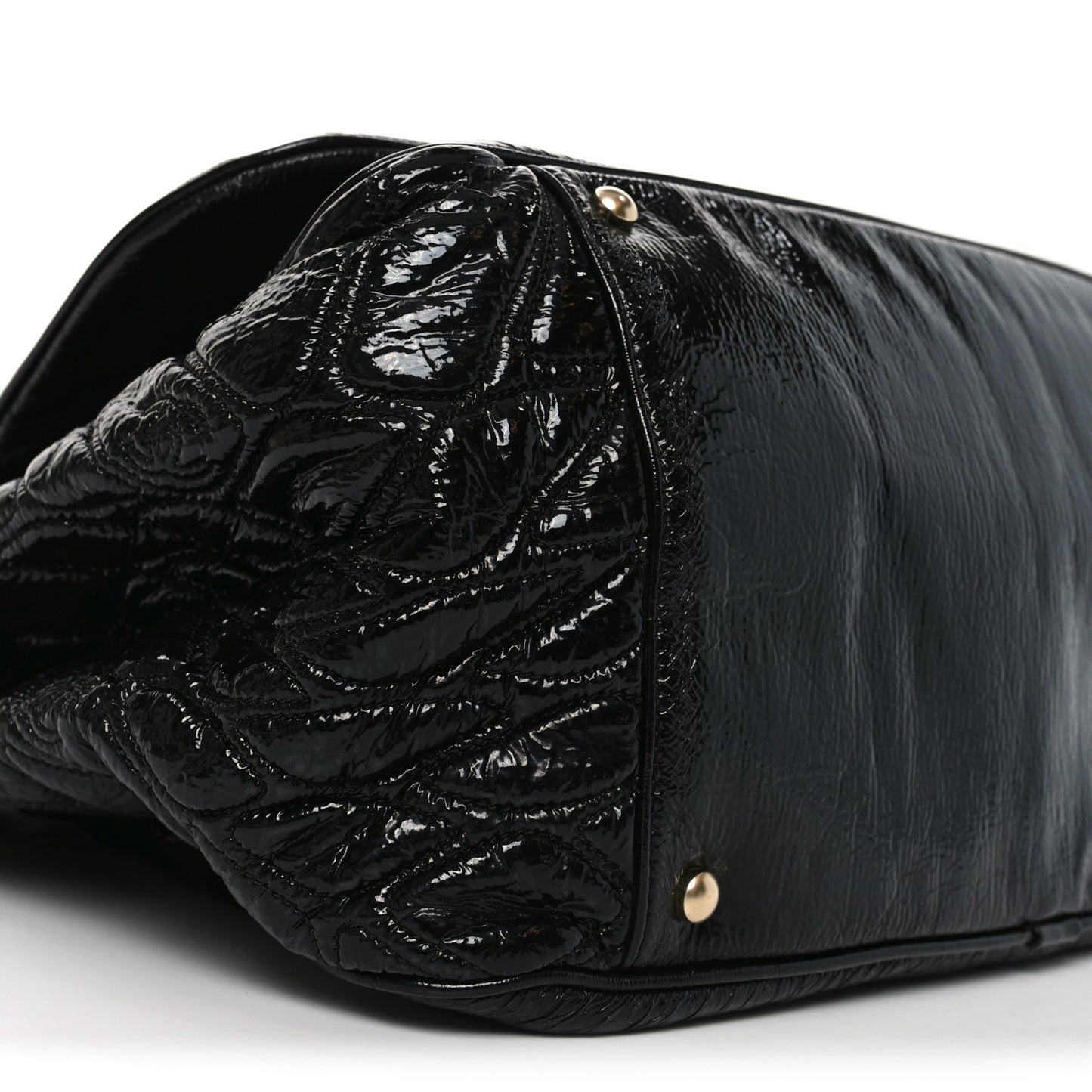 Vinyl Rodeo Accordion Flap Bag Black