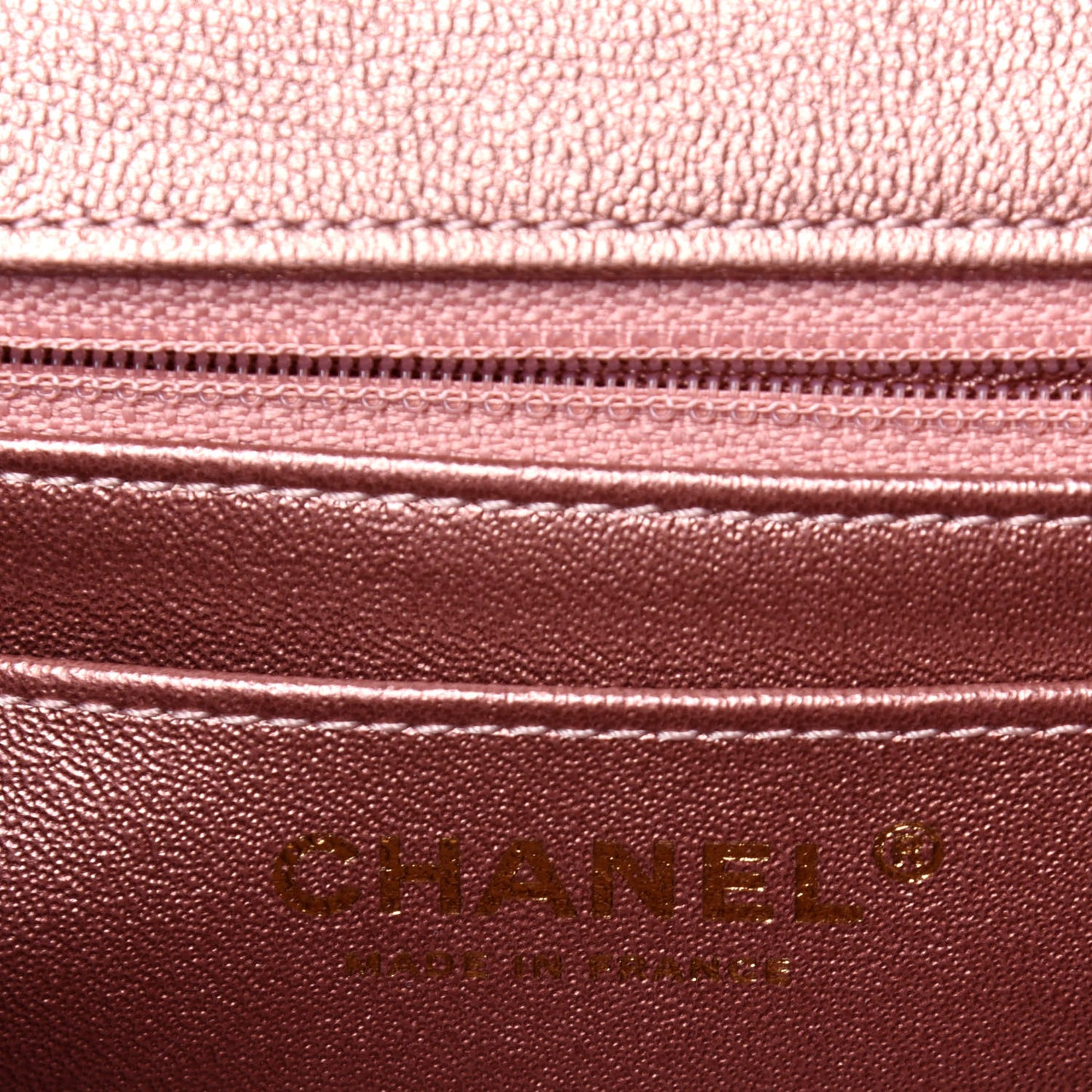 Metallic Grained Calfskin Quilted 2.55 Reissue Mini Flap Copper Pink