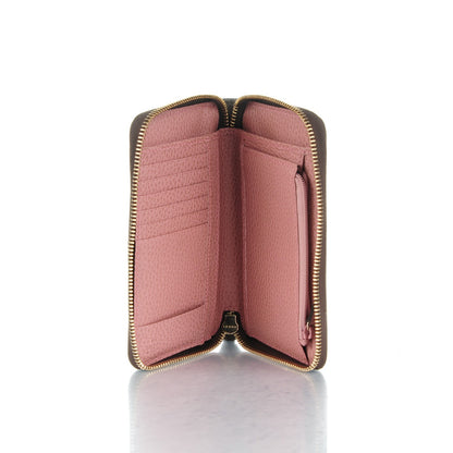 Gucci Dollar Calfskin Bi-Color Medium Swing Zip Around Wallet Grey Field Soft Pink 5 of 7