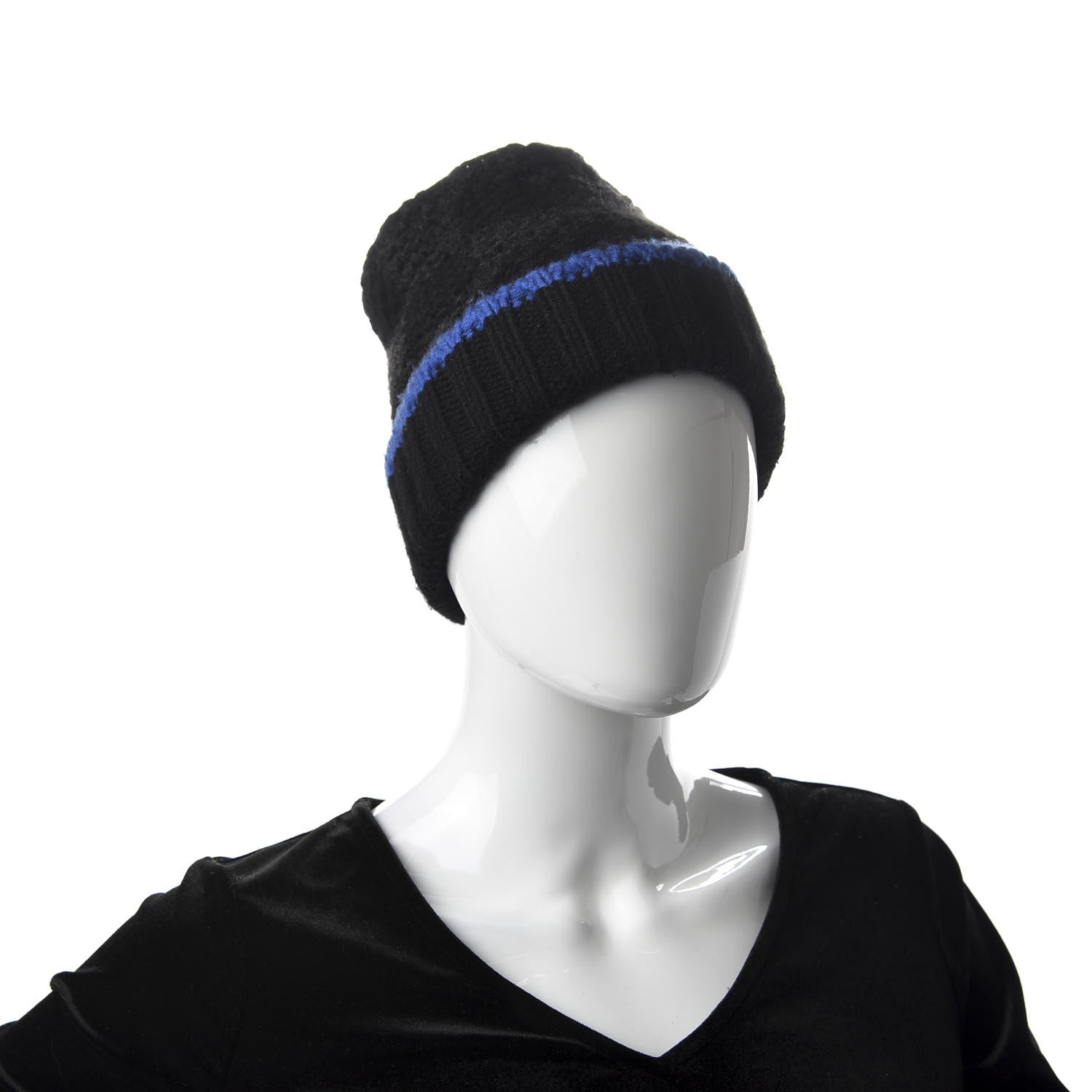 Louis Vuitton Cashmere Damier Beanie Blue 2 of 5