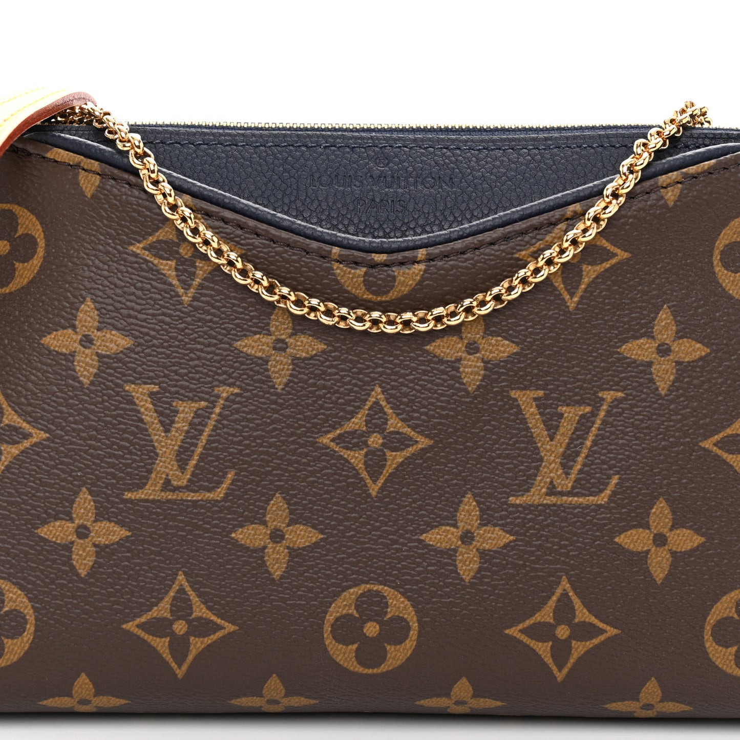 LOUIS VUITTON Monogram Pallas Clutch Blue Marine