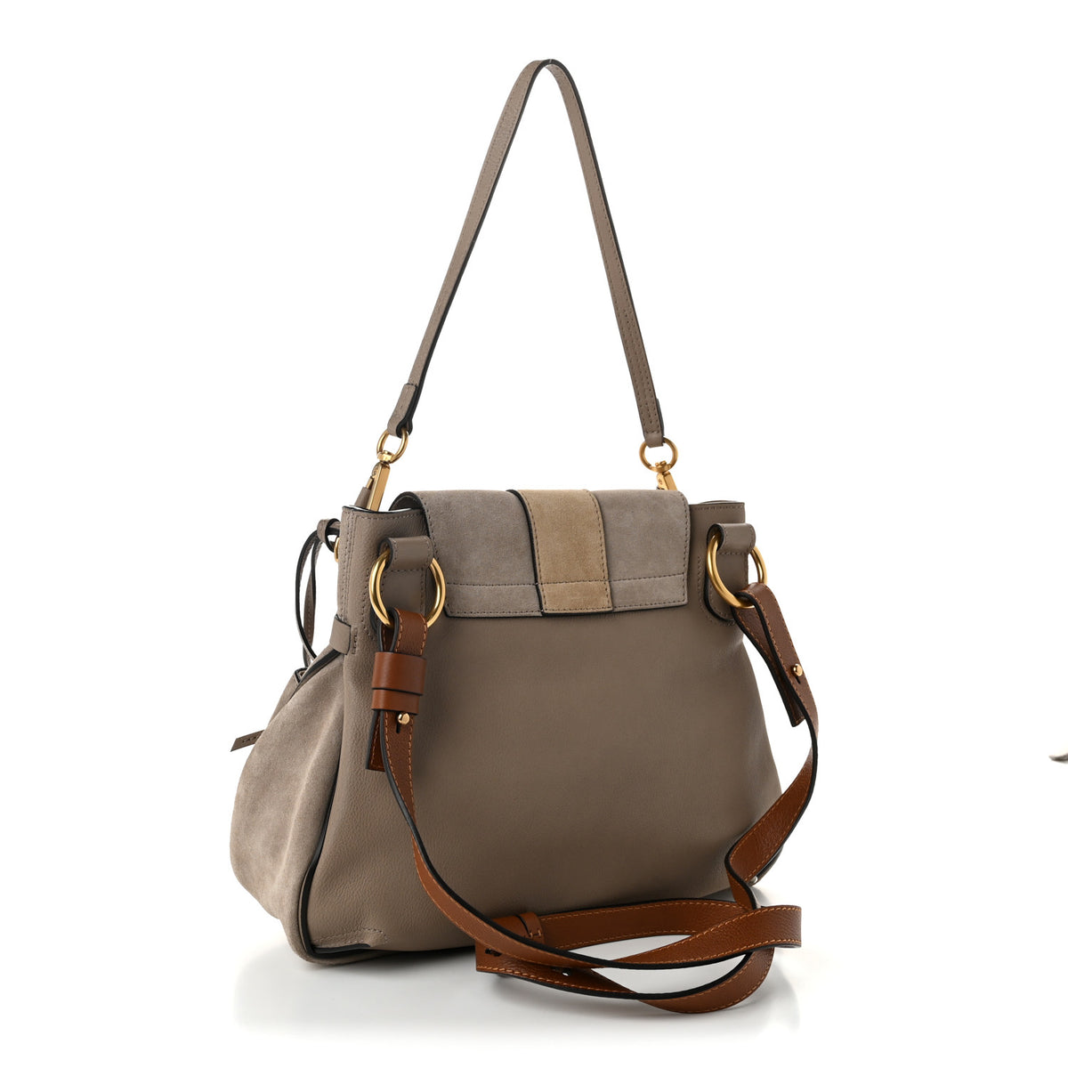 Chloe Suede Calfskin Small Lexa Shoulder Bag Motty Grey 3 of 10