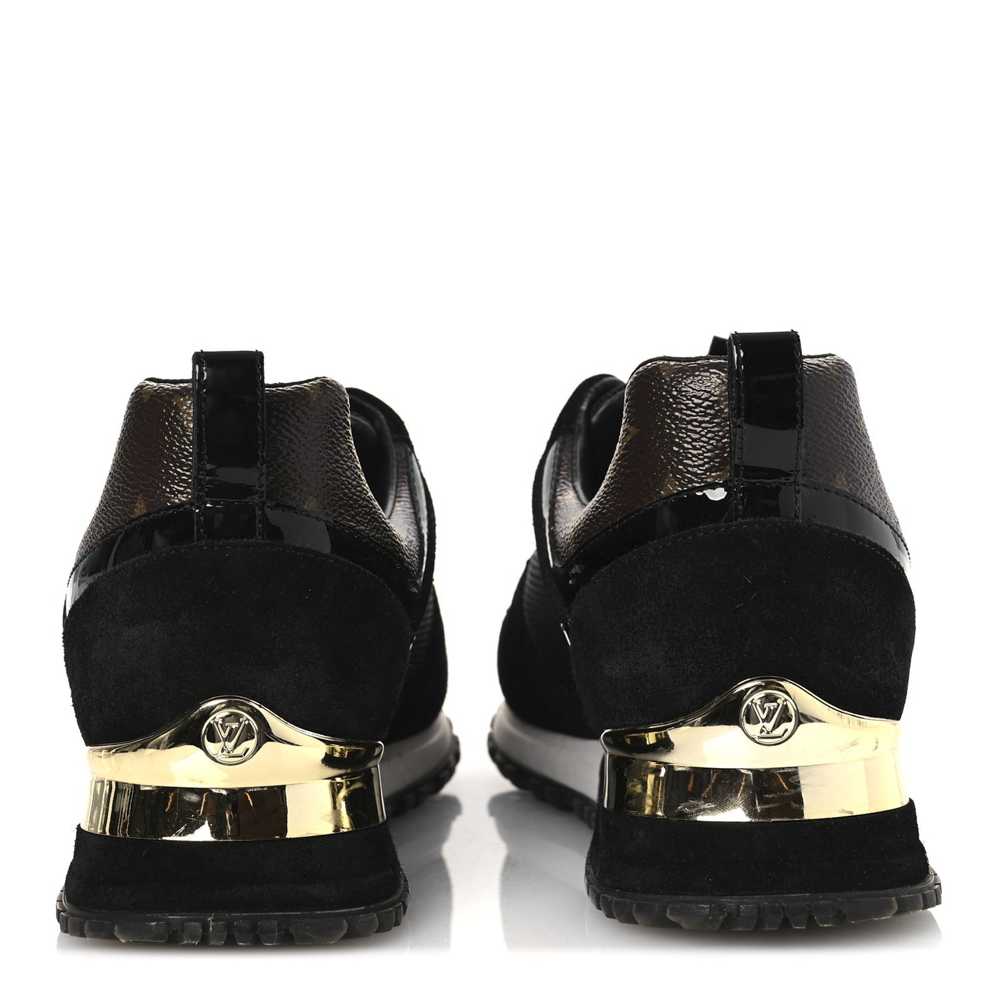 Suede Monogram Run Away Sneakers 38.5 Black