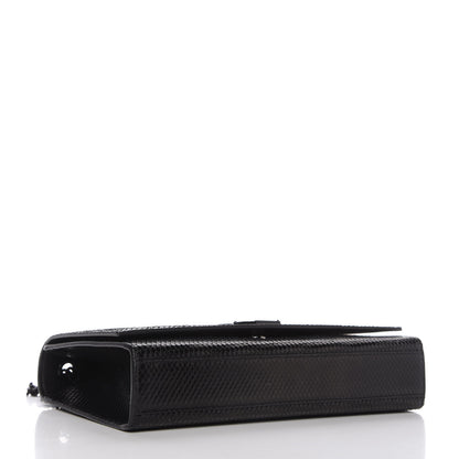 Saint Laurent Calfskin Snakeskin Effect Medium Classic Monogram Kate Satchel Black 4 of 10