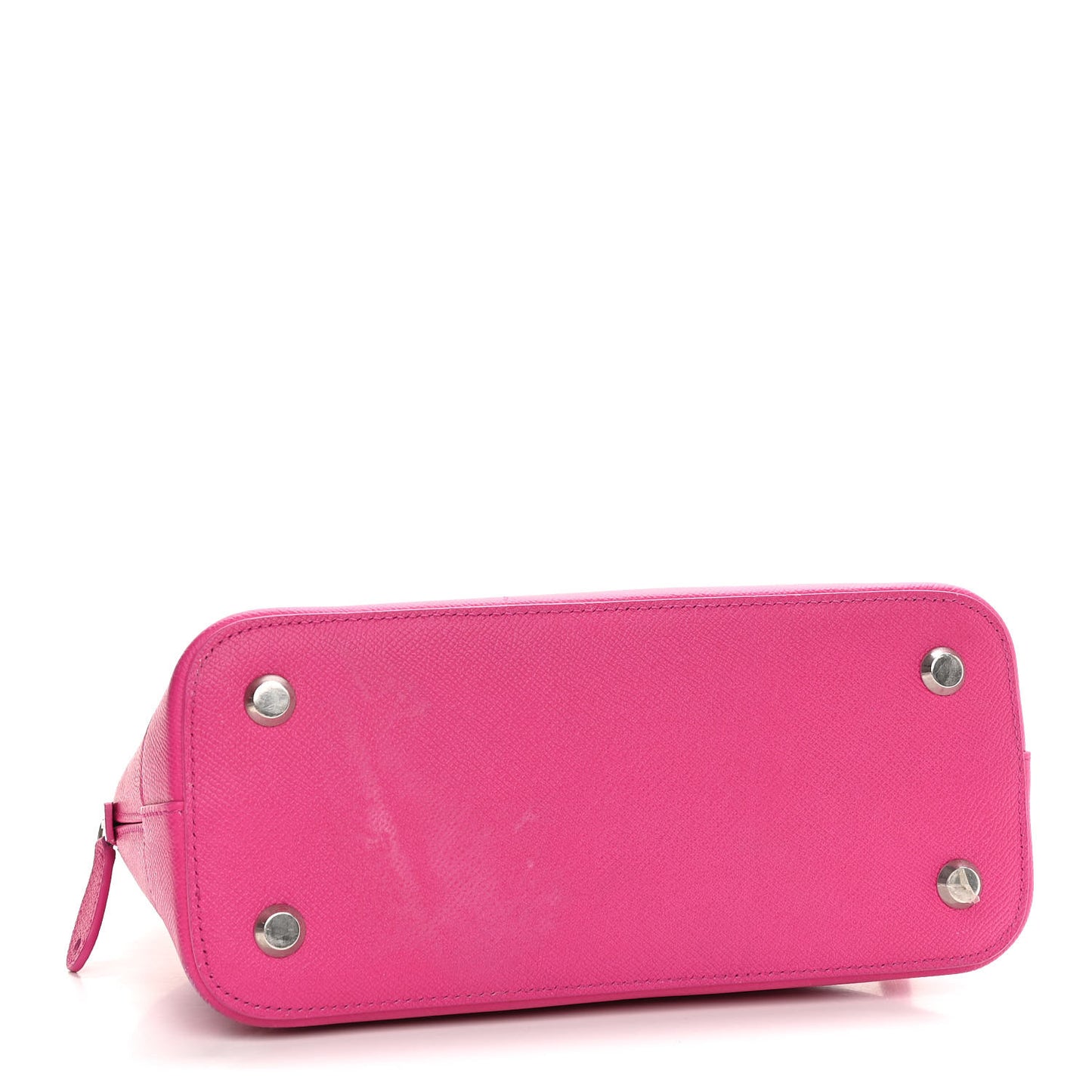 Signature Grained Calfskin Logo S Ville Top Handle Bag Fuchsia