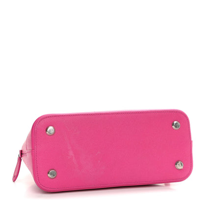 Balenciaga Signature Grained Calfskin Logo S Ville Top Handle Bag Fuchsia 4 of 14
