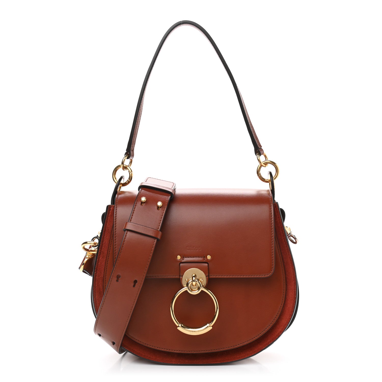 Chloe Calfskin Suede Large Tess Bag Sepia Brown 1 of 9