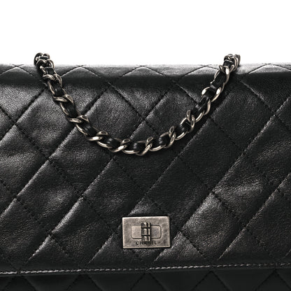 Chanel Aged Calfskin Quilted Reissue Wallet On Chain WOC Black 8 of 13