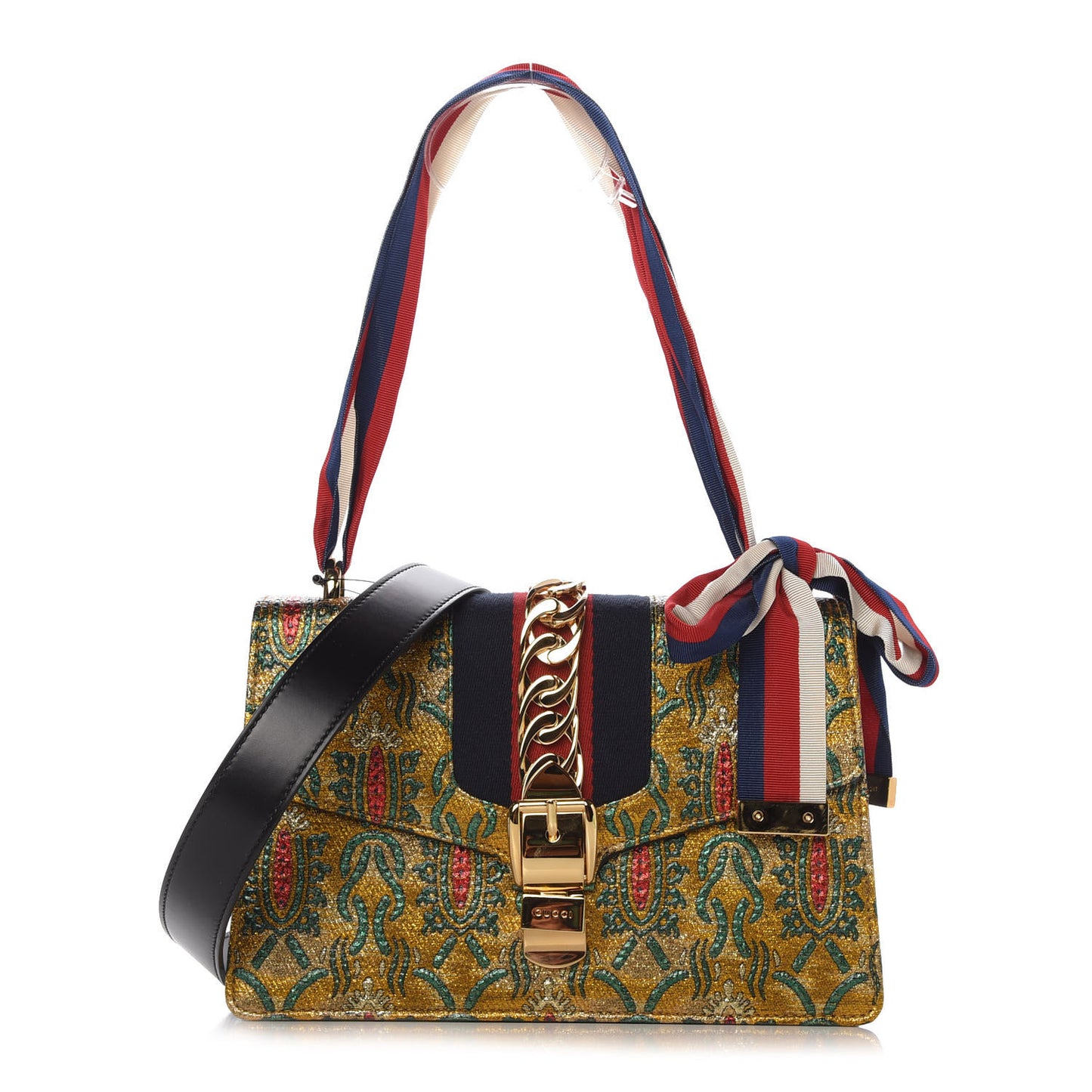 Iridescent Brocade Small Sylvie Shoulder Bag Gold
