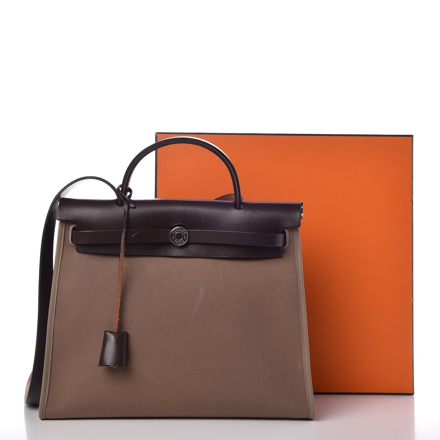 Hermes Vache Hunter Toile Herbag Zip 31 PM Etoupe Ebene 16 of 16