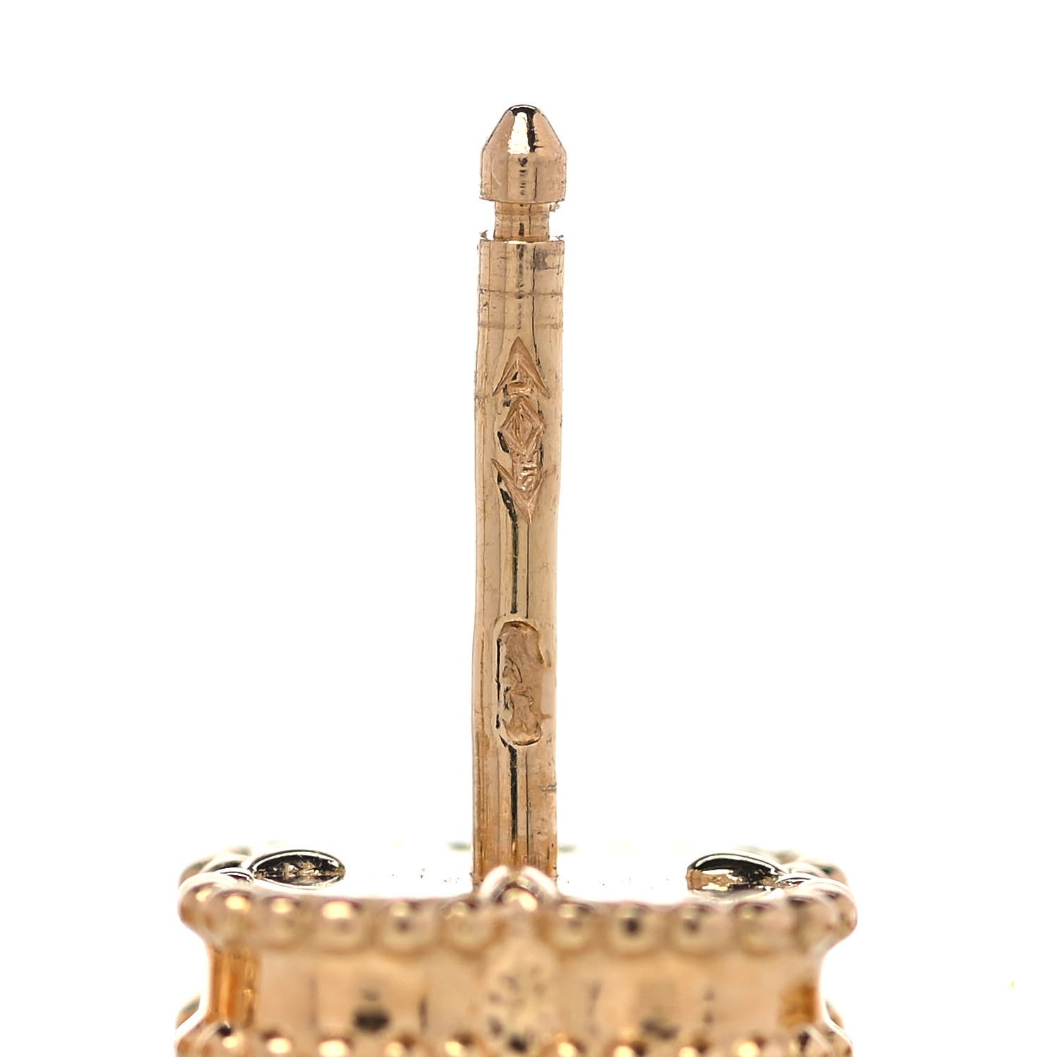 Van Cleef & Arpels 18K Yellow Gold Black Onyx Sweet Alhambra Earrings 3 of 7