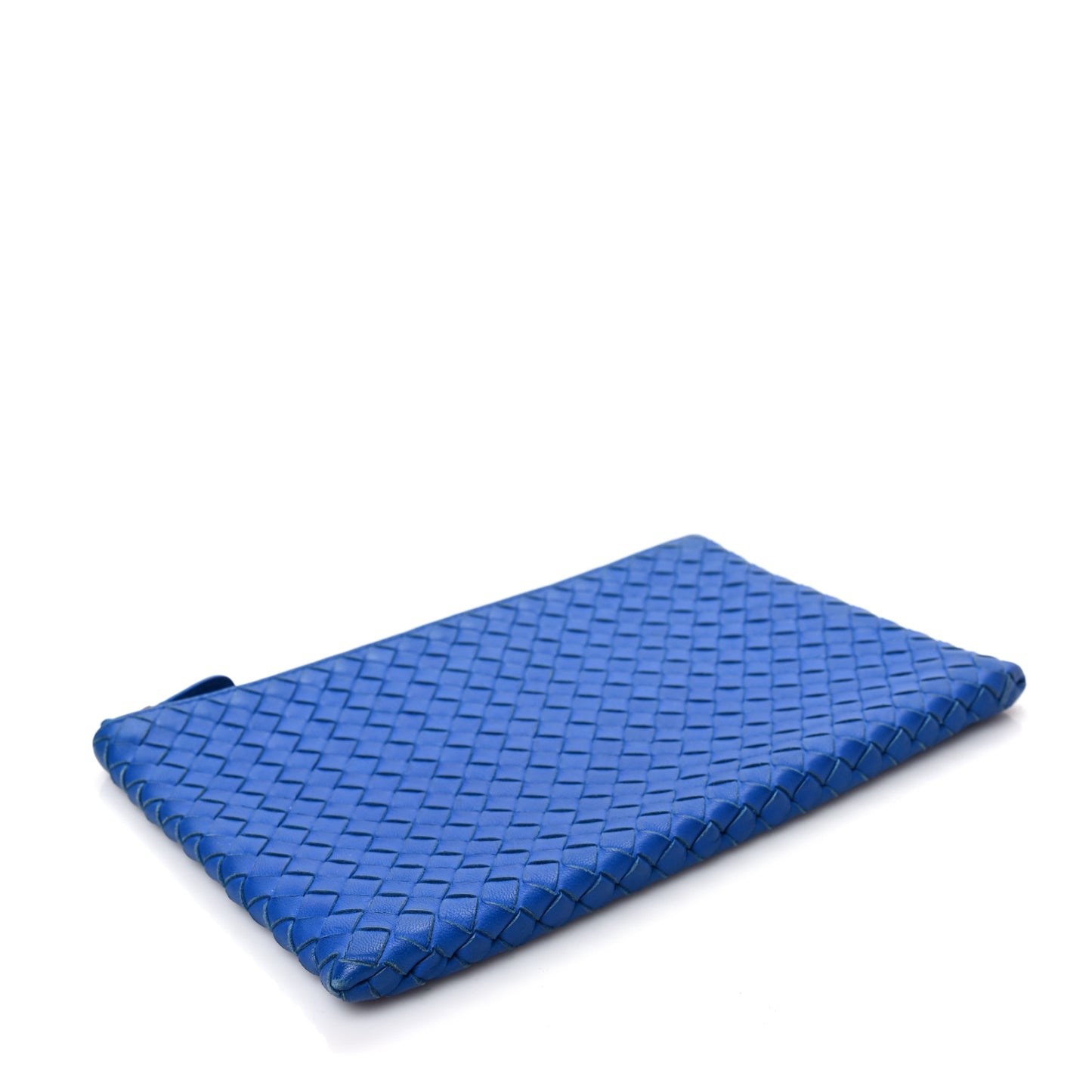 Nappa Intrecciato Medium Zip Pouch Signal Blue