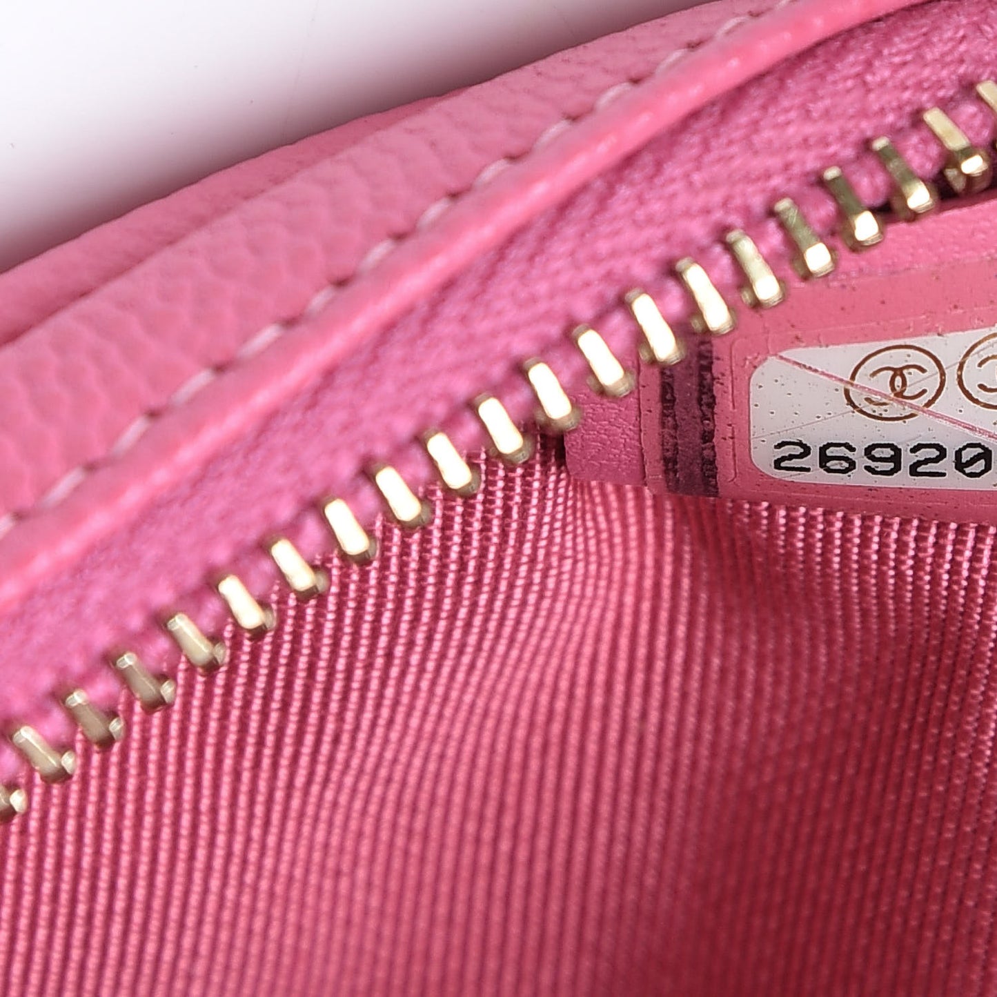 Iridescent Caviar Quilted Zip Around Classic Coin Purse Pink