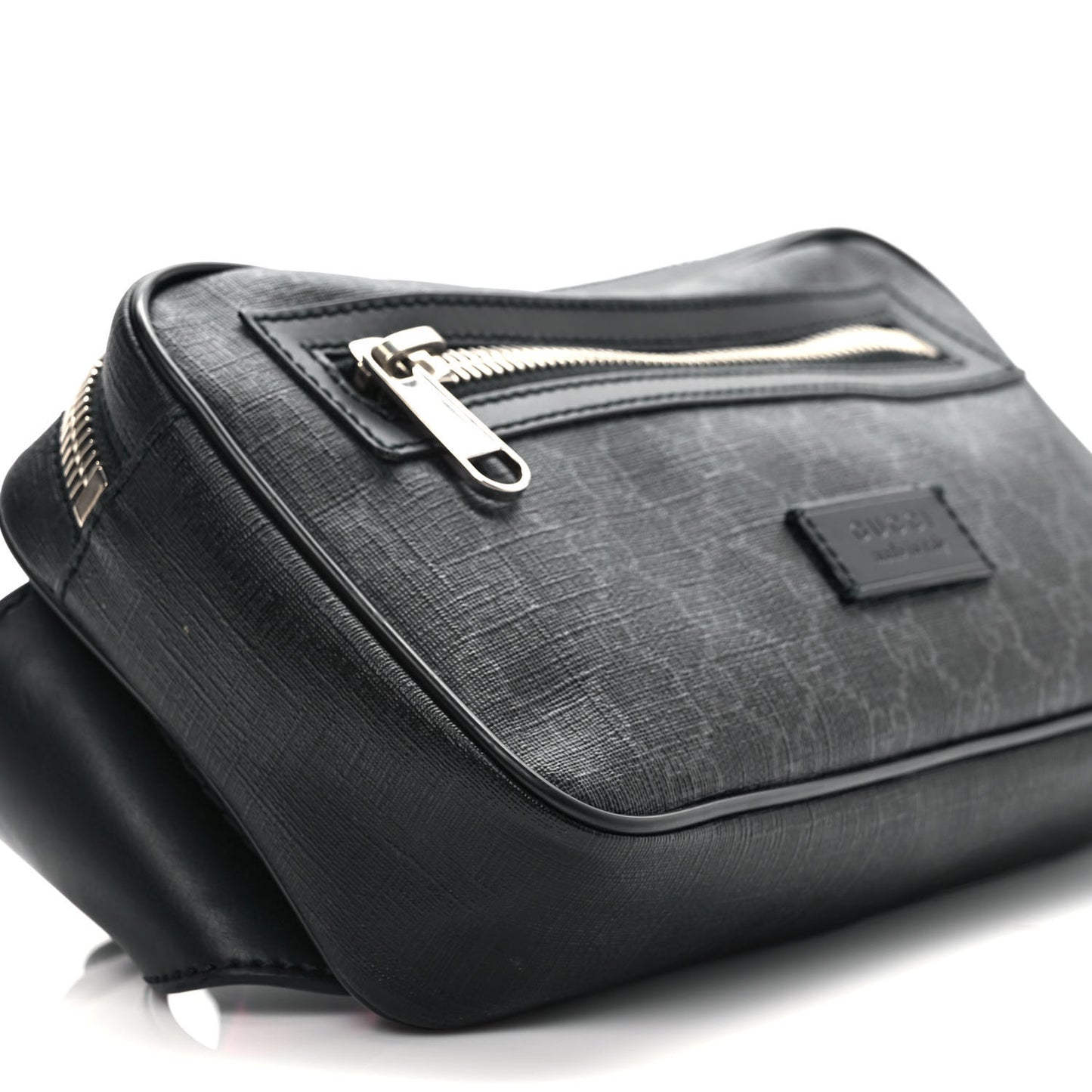 Soft GG Supreme Monogram Web Belt Bag Black Grey