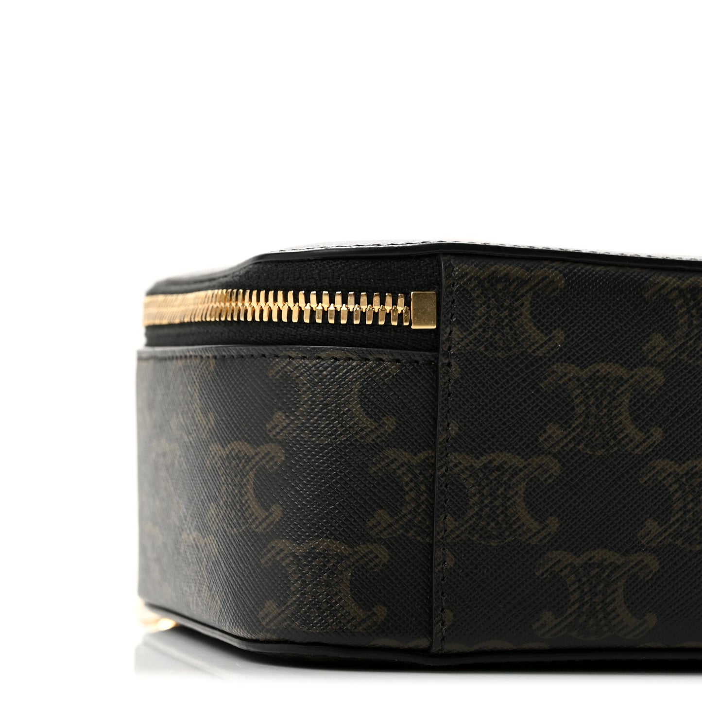 Triomphe Canvas Calfskin Cuir Box On Chain Tan