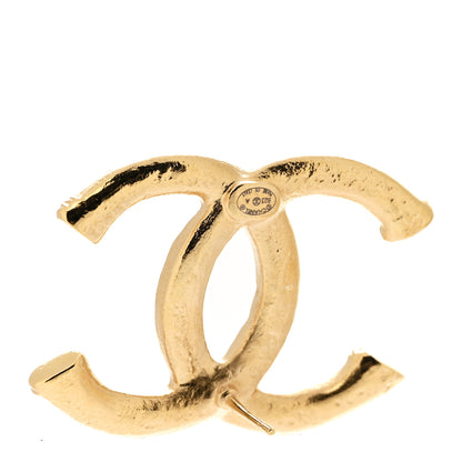 Chanel Metal Tweed Effect CC Earrings Gold 4 of 4