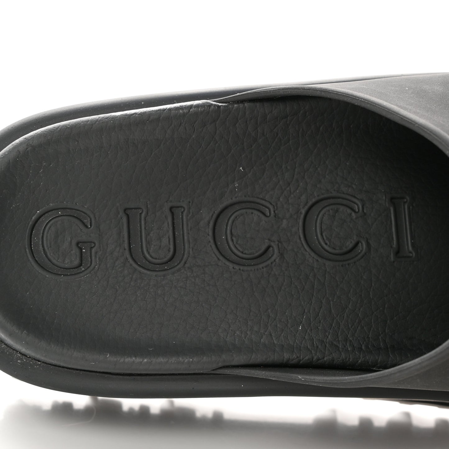 Soft Rubber Womens Interlocking G Platform 42mm Slide Sandals 36 Black