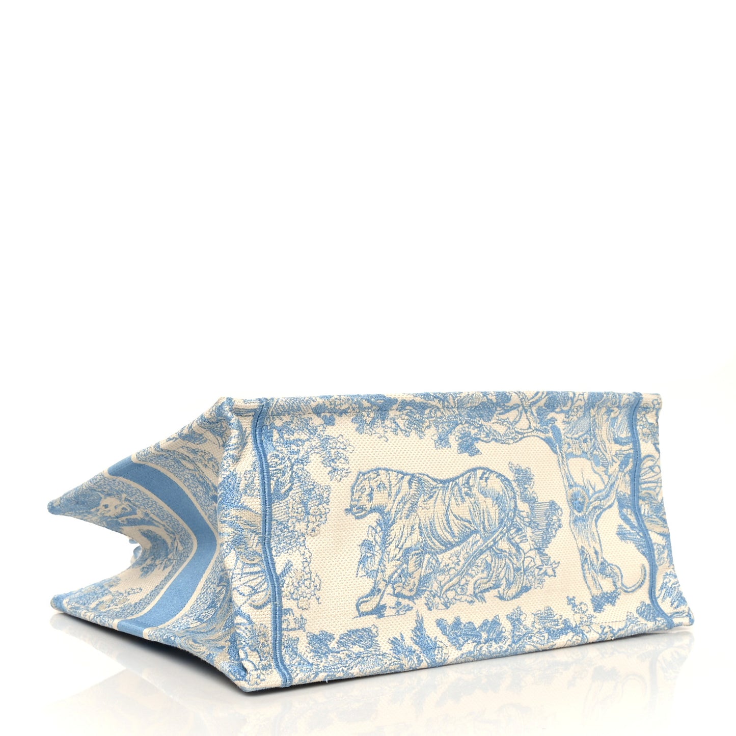 Canvas Embroidered Medium Dioriviera Toile De Jouy Book Tote Light Blue